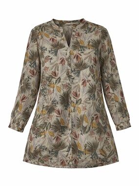 Nile botanical print tunic Womens Medium long sleeve Lyocell